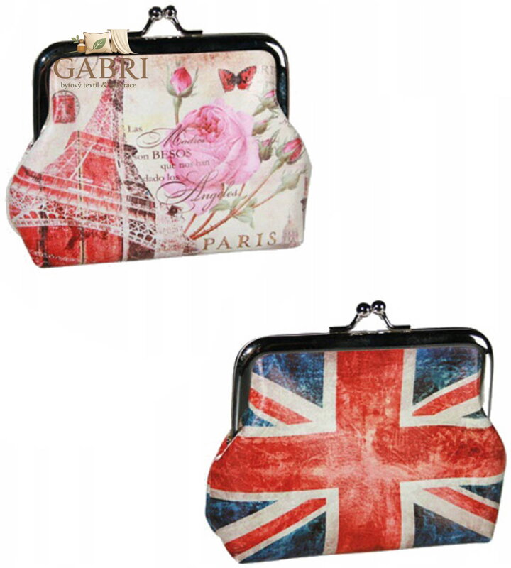 Peněženka dětská vintage 13x10cm na drobné mince kovové zapínání 2 druhy