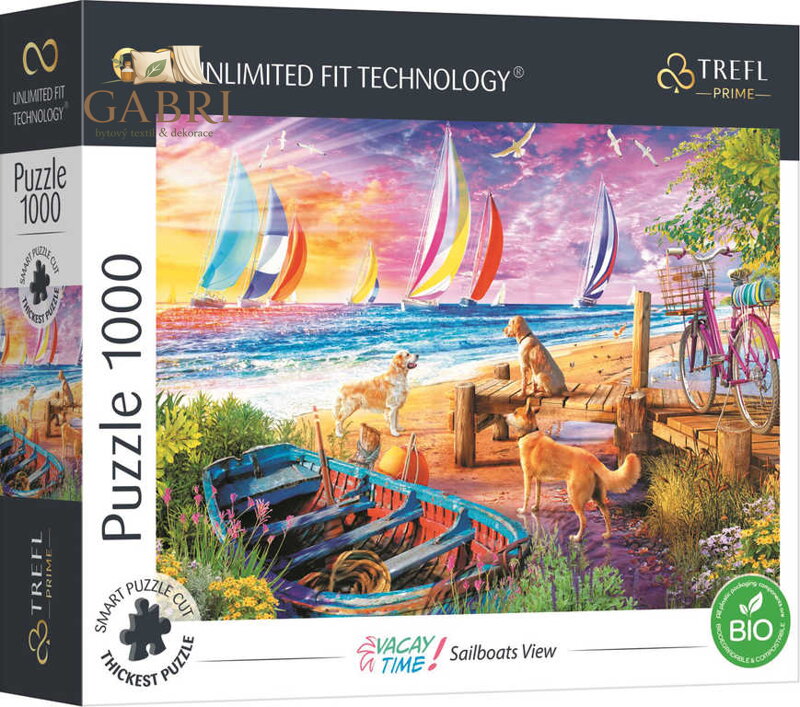 TREFL PUZZLE UFT Prémiové Výhled na plachetnice 68x48cm 1000 dílků skládačka