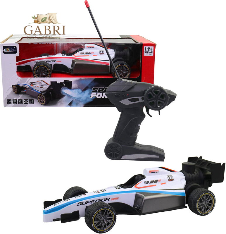 RC Auto závodní formule na vysílačku 27MHz kouřící na baterie Světlo 2 barvy