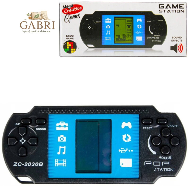 Hra retro digitální Tetris Brick Game padající kostky na baterie Zvuk