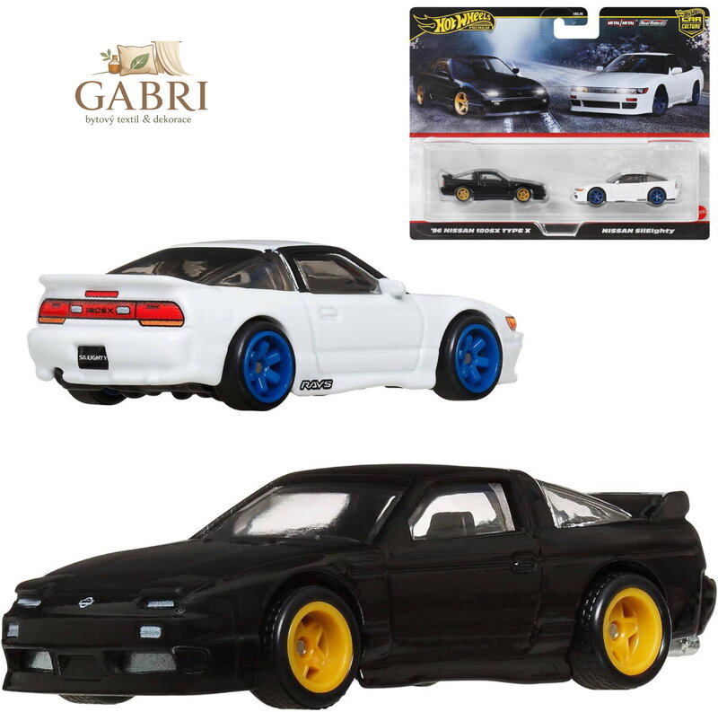 MATTEL HOT WHEELS Prémiový angličák set 2 auta Nissan kov