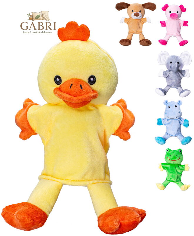 PLYŠ Maňásek na ruku zvířátko 25cm 6 druhů *PLYŠOVÉ HRAČKY*
