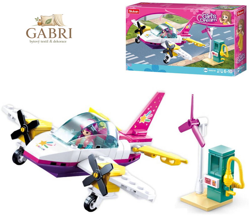 SLUBAN Girls Dream Soukromé letadlo 111 dílků + 1 figurka STAVEBNICE