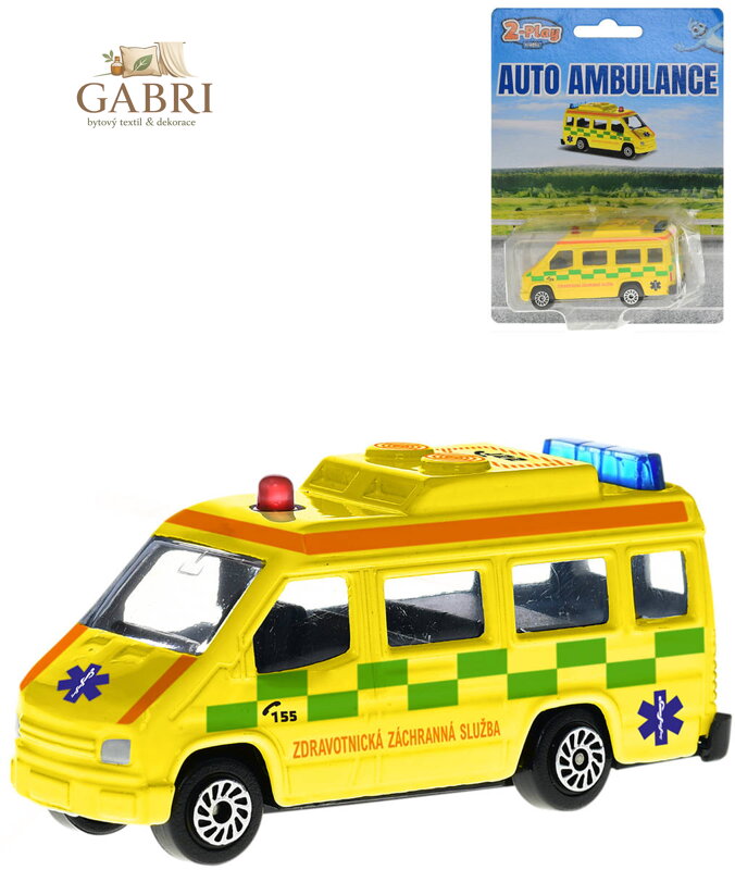 Auto ambulance CZ 2-Play Traffic sanitní vůz sanitka na volný chod kov