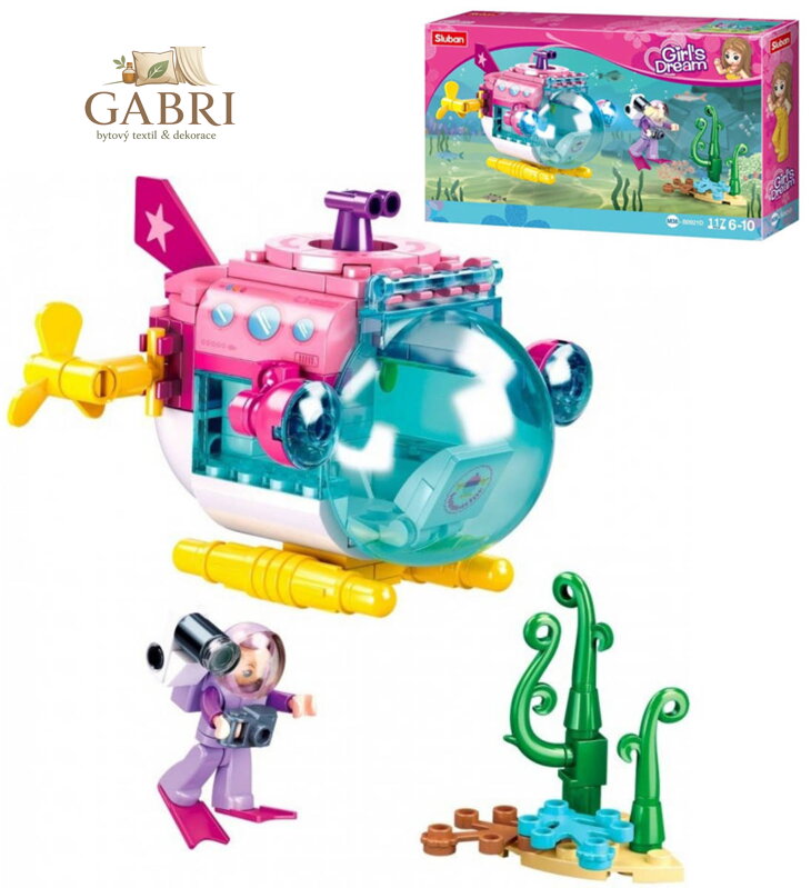 SLUBAN Girls Dream Ponorka 117 dílků + 1 figurka STAVEBNICE