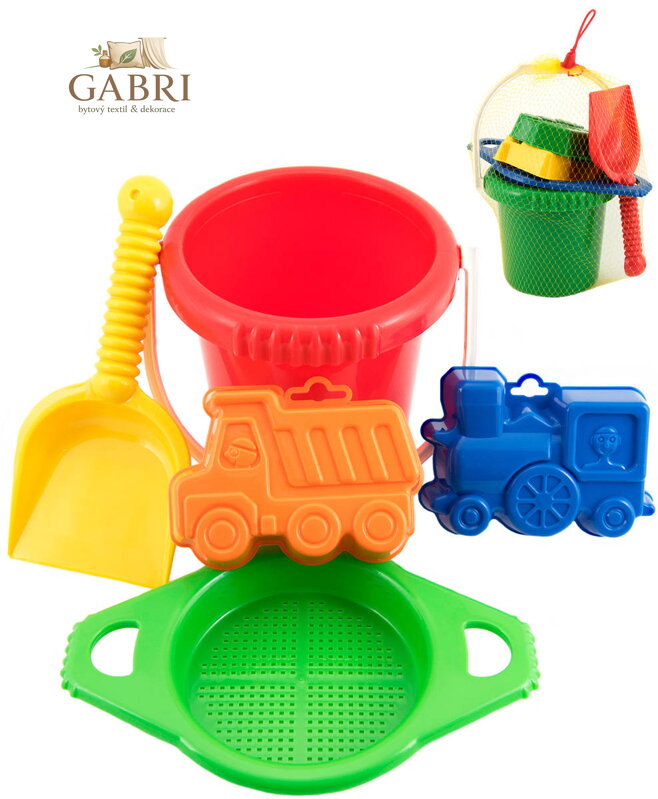 LORI 208 Pískový set kbelík se sítkem s lopatkou a 2 formičkami na písek