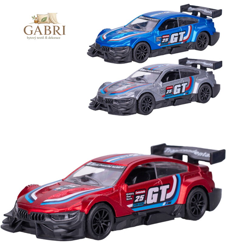 Auto Roadblasters sportovní závodní zpětný chod 3 barvy kov