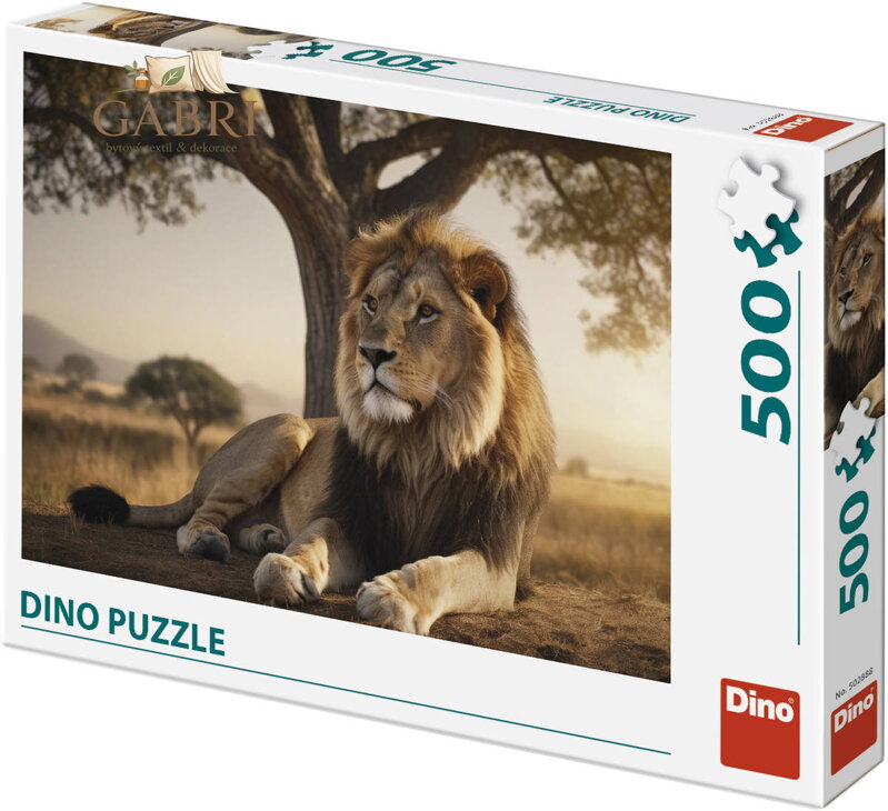DINO Puzzle Odpočívající lev 47x33cm foto skládačka 500 dílků