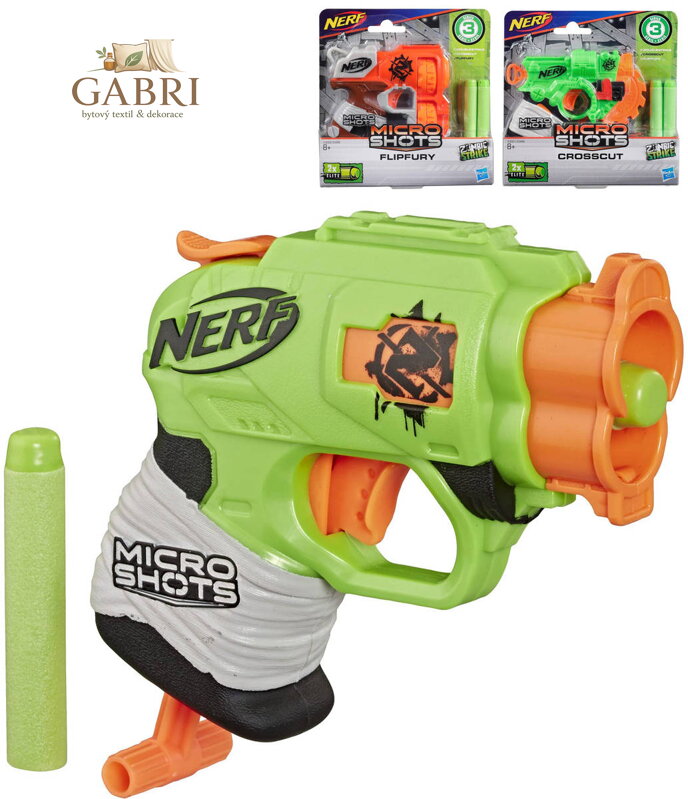 HASBRO NERF Microshots Zombie Strike set blaster + 2 šipky 3 druhy