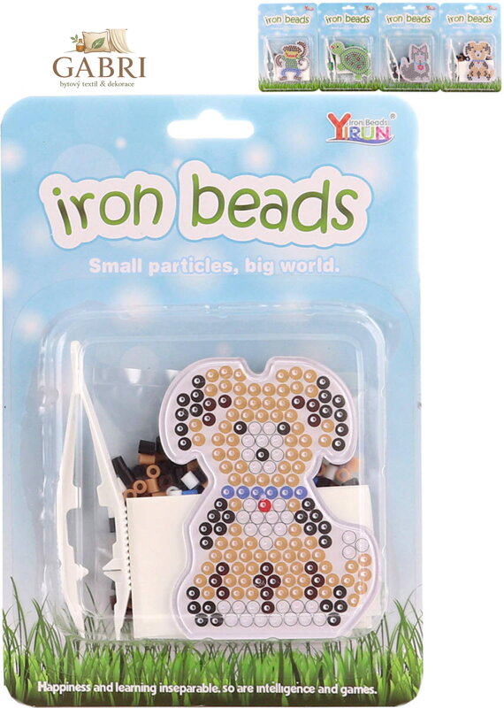 Korálky zažehlovací zvířátka kreativní set s podložkou a pinzetou 4 druhy