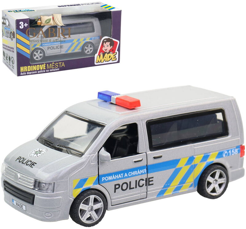 Auto policejní dodávka kovová Česká Policie CZ na baterie Světlo Zvuk