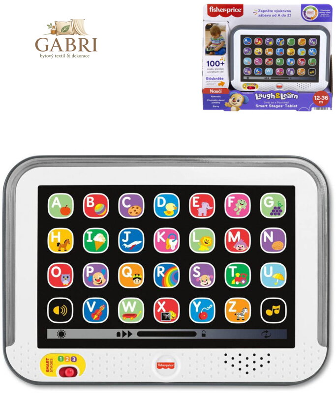 FISHER PRICE Smart Stages tablet pro miminko na baterie Světlo Zvuk CZ