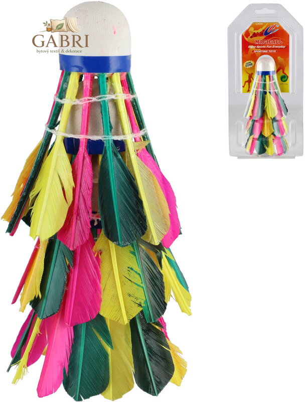 Badmintonové košíčky (míčky) péřové set 3ks barevné blistr