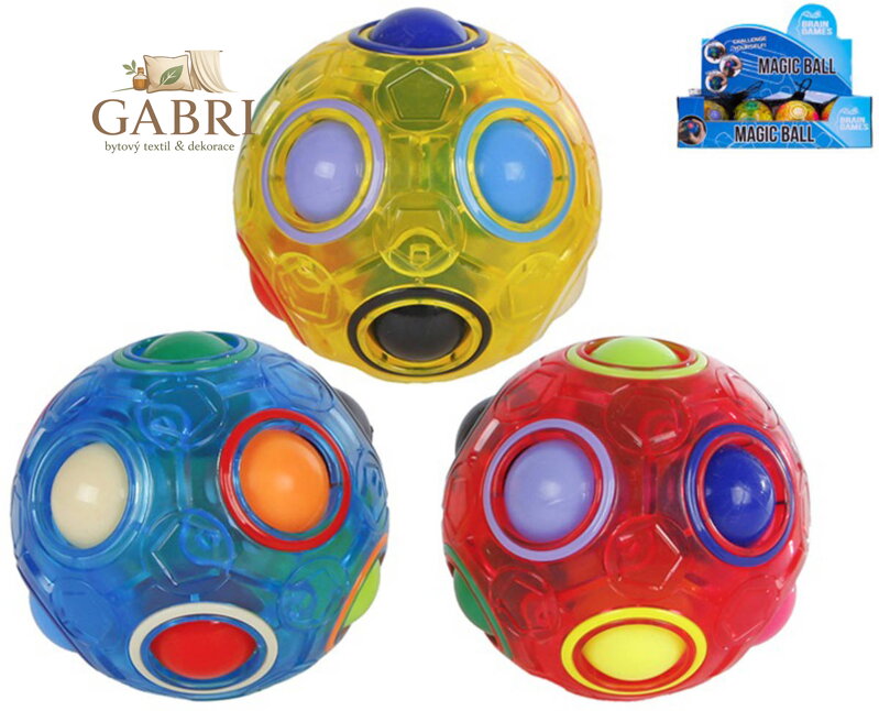 Hra 3D Hlavolam posuvný Magic Ball míček s kuličkami 3 barvy plast