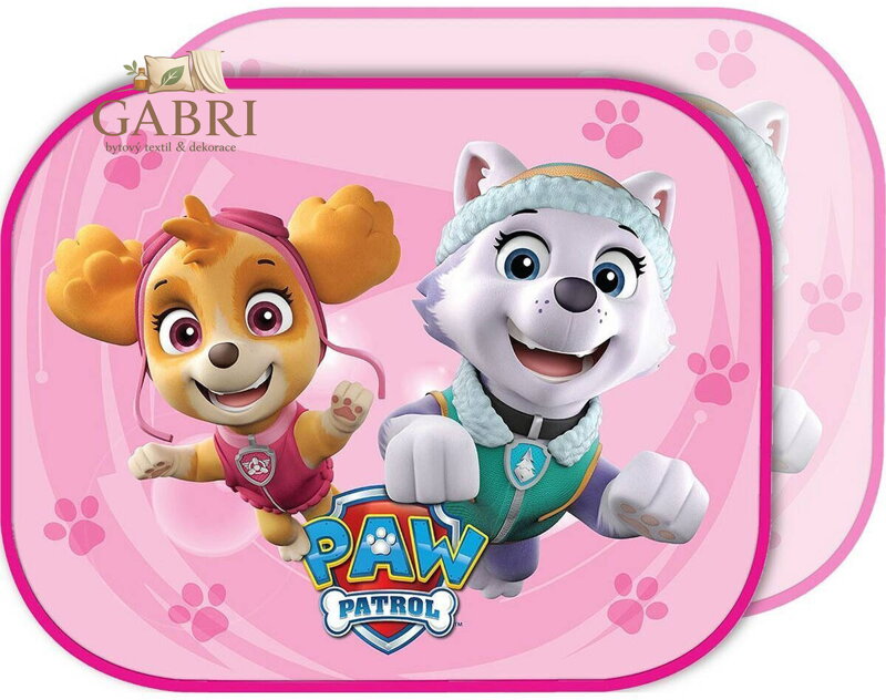 Sluneční clona Tlapková Patrola holky baby stínítko set 2ks na sklo do auta