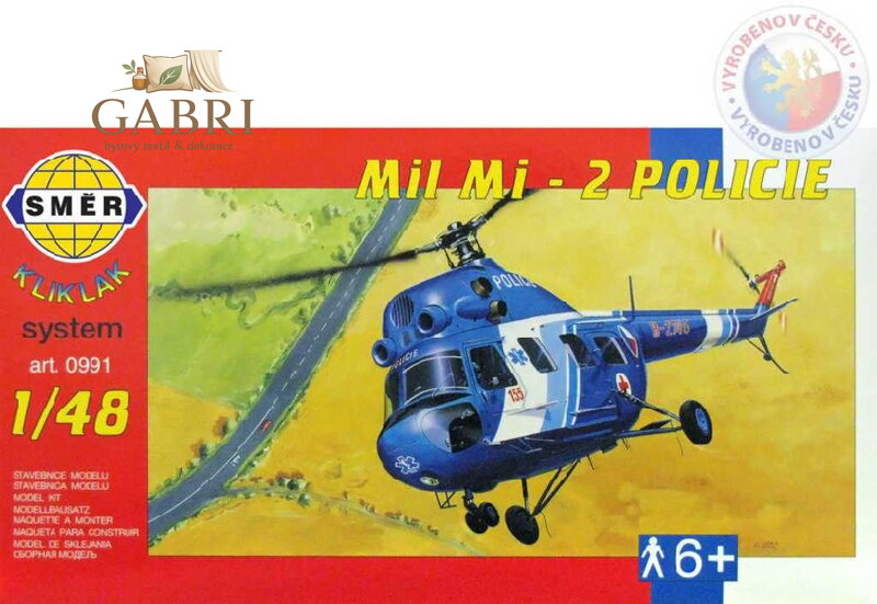 SMĚR Model helikoptéra Vrtulník Mi 2 Policie 1:48 (stavebnice vrtulníku)