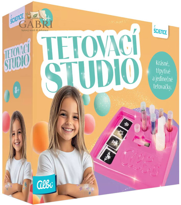 ALBI SCIENCE Tetovací studio kreativní set výroba třpytivého tetování