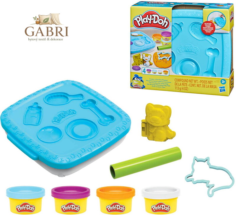 HASBRO PLAY-DOH Domácí mazlíčci kreativní set modelína s nástroji modrá