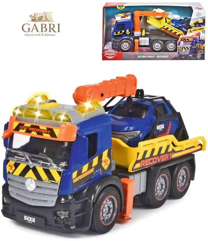 DICKIE Auto odtahová služba Mercedes + autíčko na baterie Světlo Zvuk