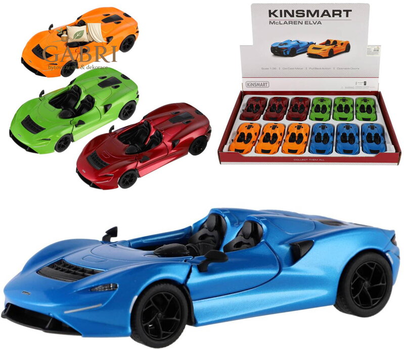 KINSMART Auto 1:36 McLaren Elva kov PB 13cm 4 barvy