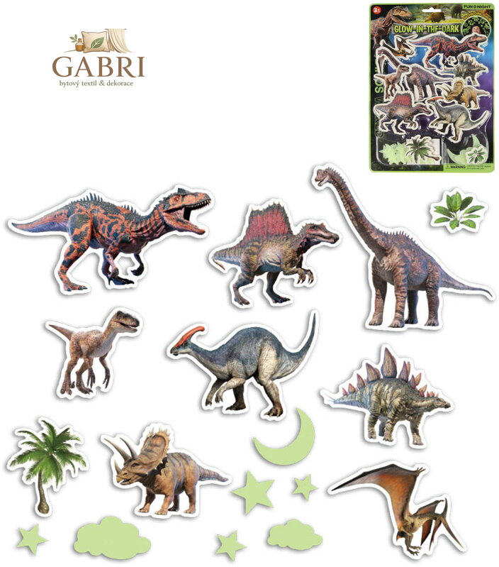 Nálepky Dinosauři + noční obloha nástěnná dekorace ve tmě svítící