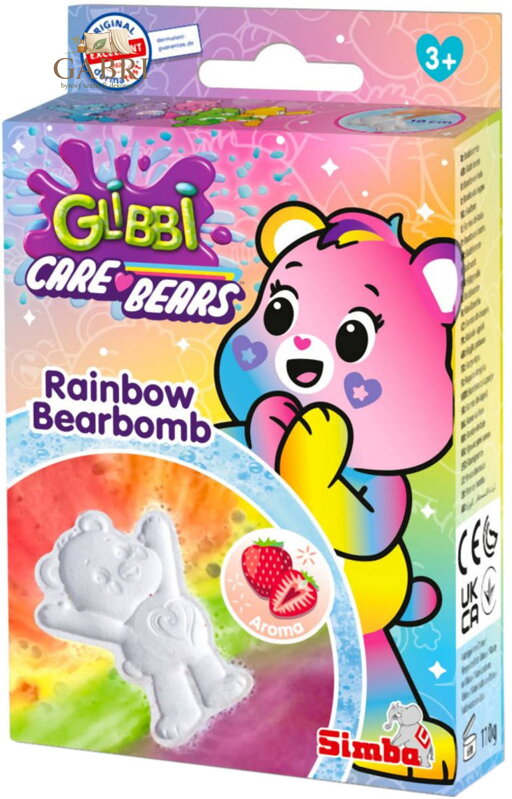 SIMBA Glibbi Care Bears šumivá duhová bomba vonící do koupele