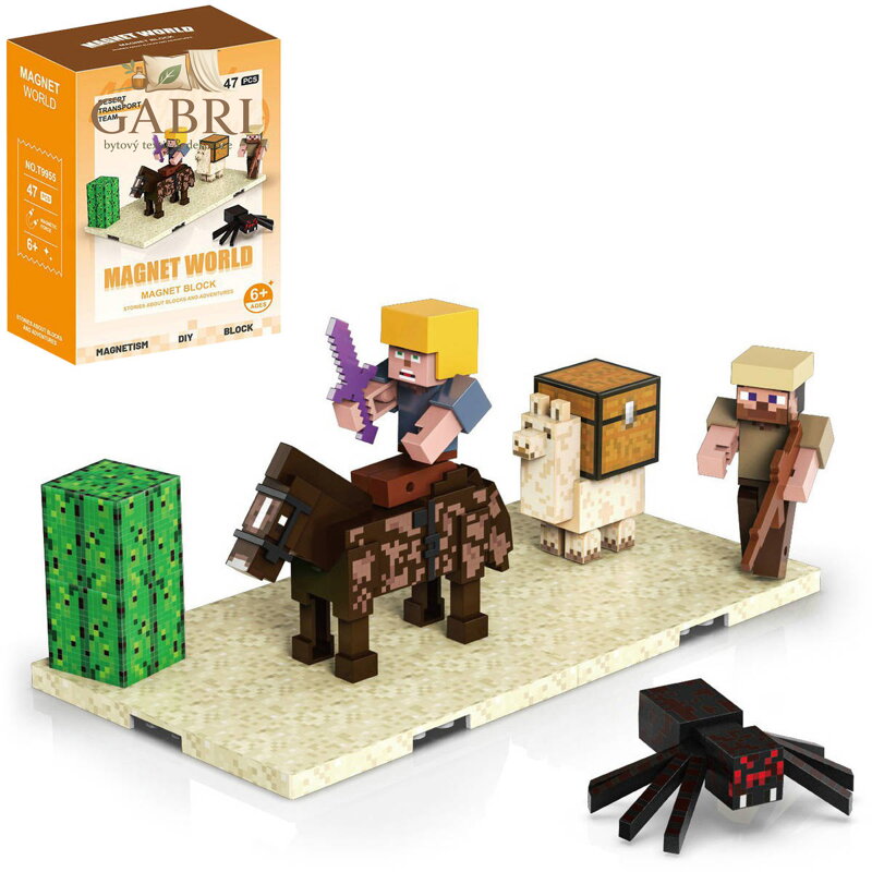 Stavebnice Magnet World 3D magnetická skádačka Poušť 47 dílků
