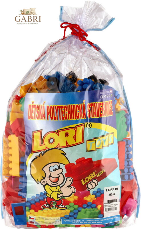 LORI 019 Stavebnice plastová 250 dílků v plastovém pytli