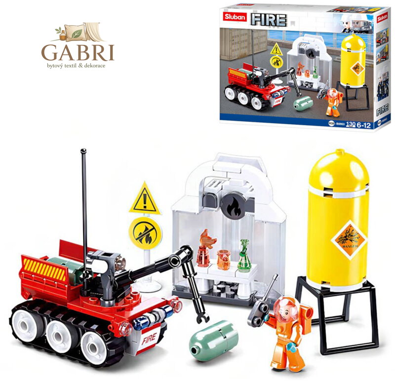 SLUBAN Fire Dálkově ovládaný robot 130 dílků + 1 figurka STAVEBNICE