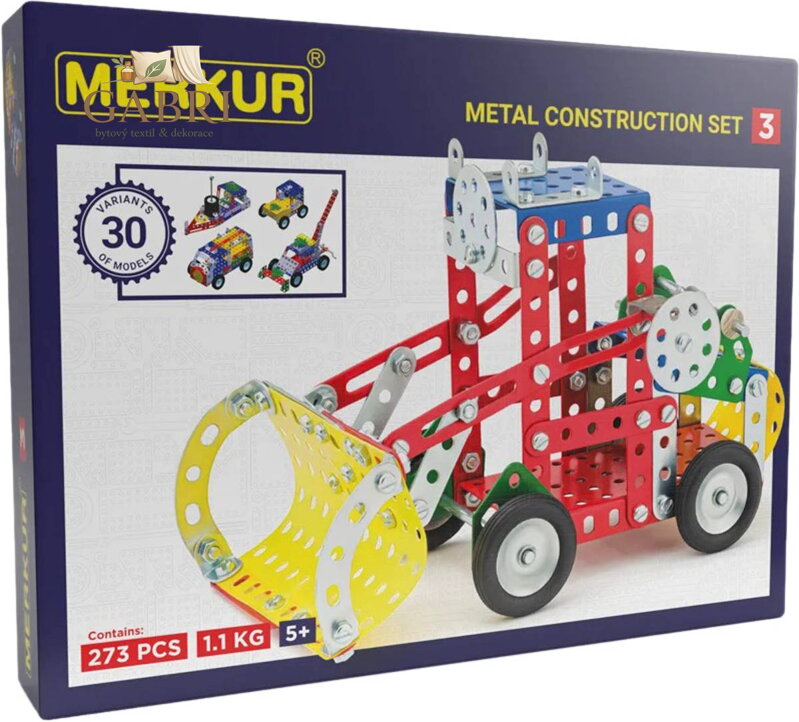 MERKUR M3 Velká sada 273 dílků *KOVOVÁ STAVEBNICE*