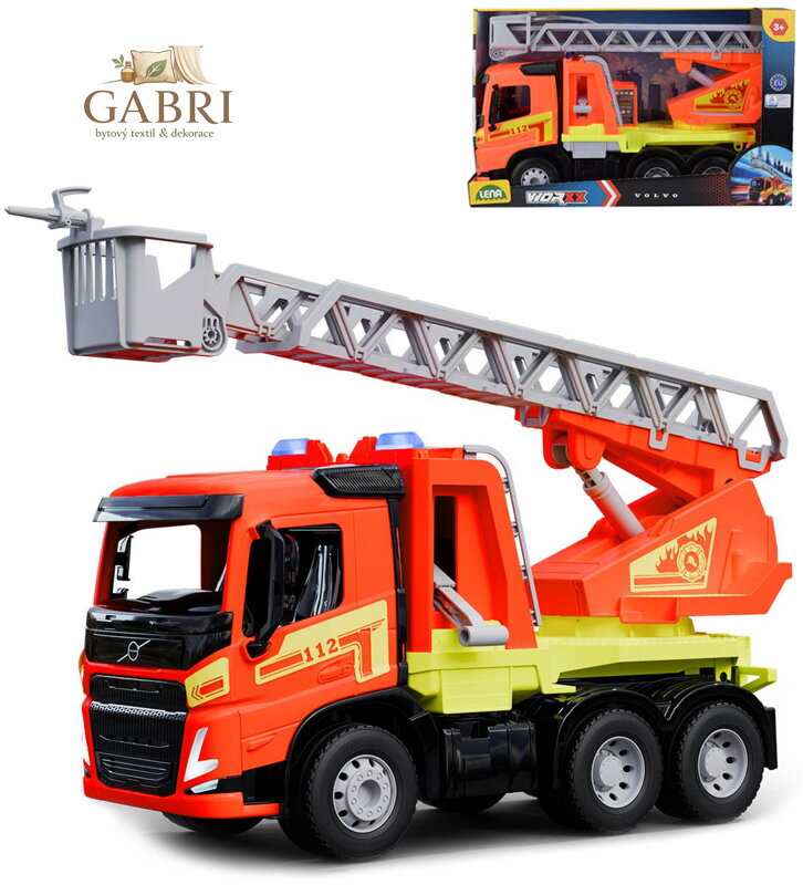 LENA WORXX Auto hasičské Volvo Hasiči s žebříkem stříká vodu