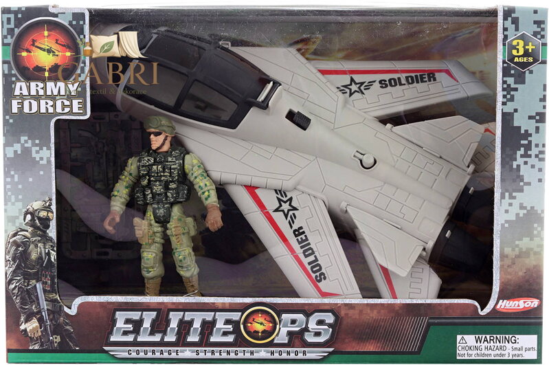 Vojenský army herní set letadlo stíhačka s figurkou vojáka