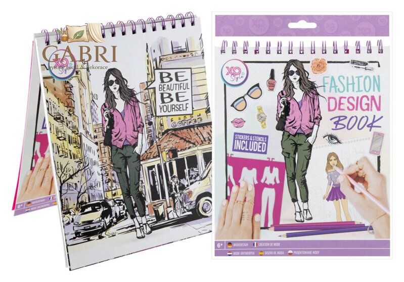 Kniha Módní návrhář Kreativní set modní design návrhářka