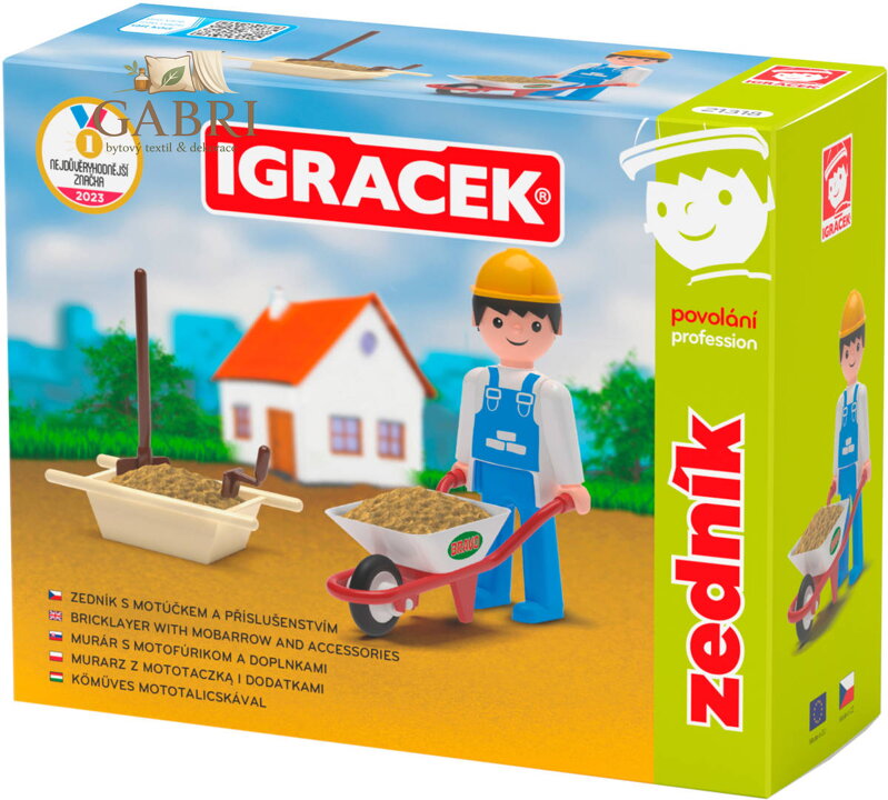 EFKO IGRÁČEK Zedník povolání set figurka kloubová s doplňky