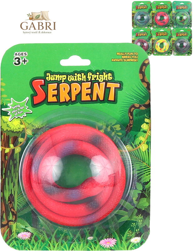 Had gumový stočený 70cm zvířátko natahovací strečové 6 barev na kartě