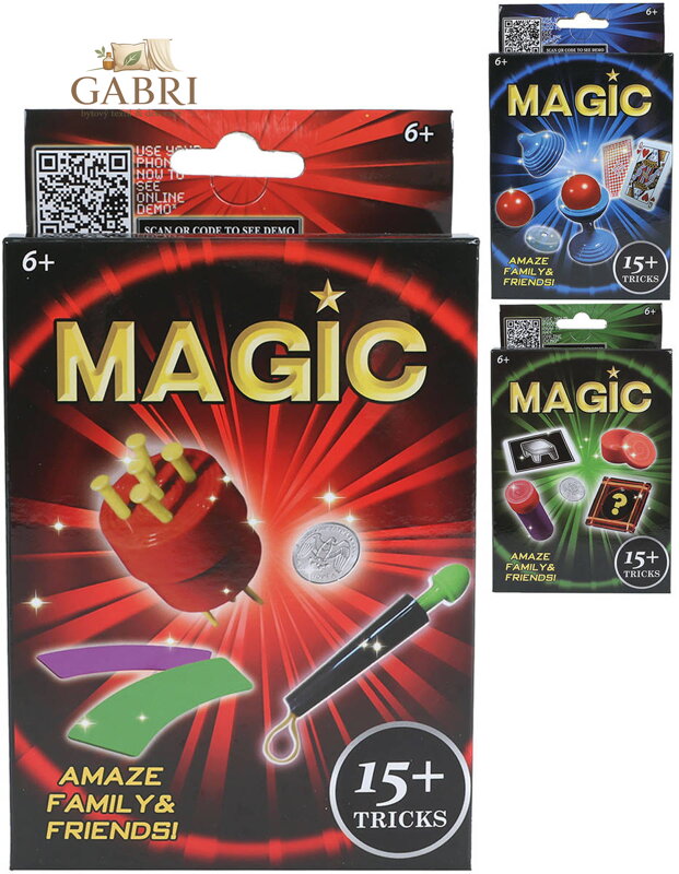 Kouzelnická dětská sada Magic 15 triků v krabičce 3 druhy