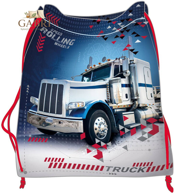 Sáček školní na přezůvky Truck stahovací pytel na záda Tahač