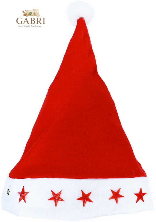 KARNEVAL Čepice vánoční blikající hvězdičky pro dospělé Světlo KARNEVALOVÝ DOPLNĚK