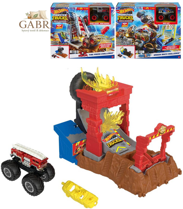 MATTEL HOT WHEELS Monster Trucks Aréna: Závodní výzva set s autem 3 druhy
