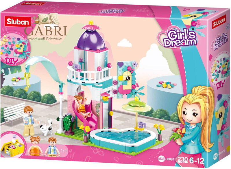 SLUBAN Girls Dream Domek se skluzavkou 230 dílků + 2 figurky STAVEBNICE