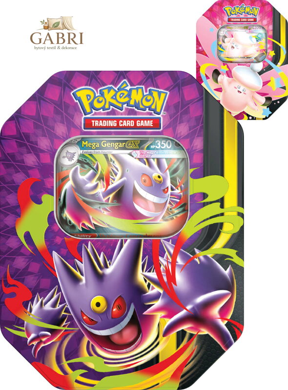 Pokémon TCG: Mega Moonlit Tin 4x booster kovový box 2 druhy