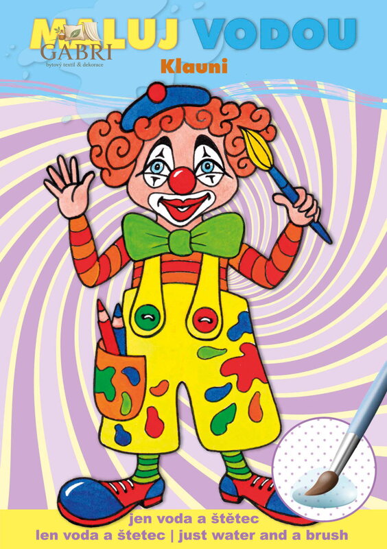 AKIM Maluj vodou podle barevných teček Klauni A5