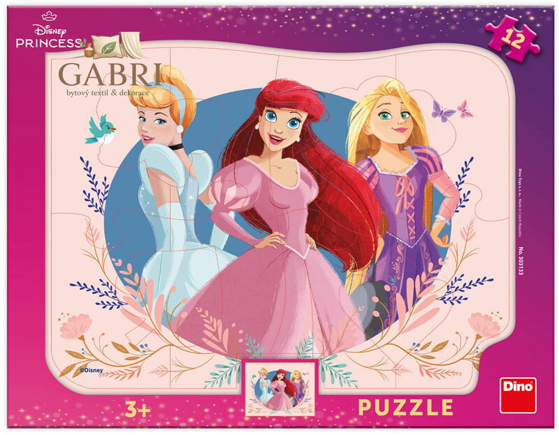 DINO Puzzle deskové 12 dílků Disney Princezny 31x23cm skládačka