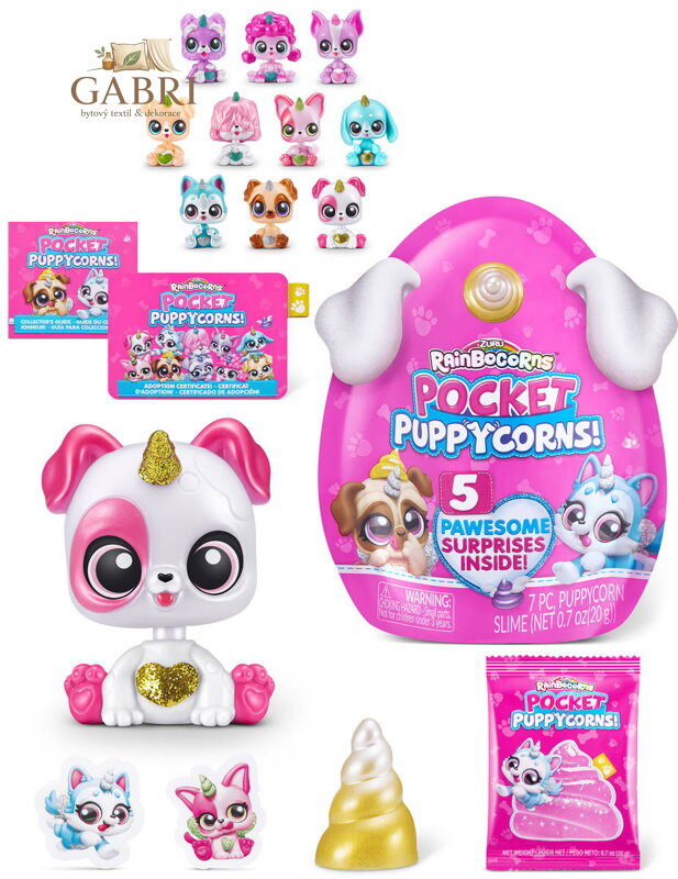 ADC PLYŠ Rainboborns mini pejsek 5 překvapení štěňátko ve vajíčku