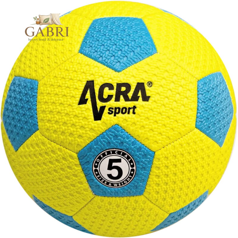 ACRA Míč kopací Beach VC4 vel.5 fotbalový žlutomodrý Soft Touch