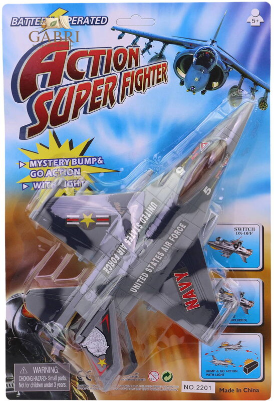 Letadlo vojenské stíhačka narážecí jezdící na baterie Světlo