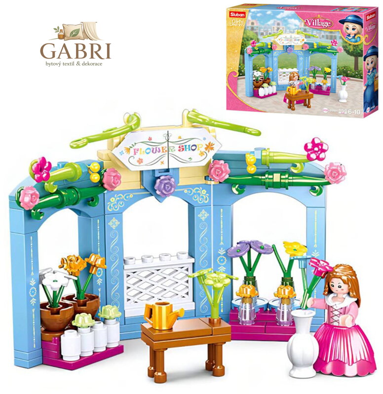 SLUBAN Girls Dream Dobové květinářství 154 dílků + 1 figurka STAVEBNICE