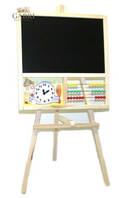 Tabule dřevěná na křídu s počítadlem a hodinami