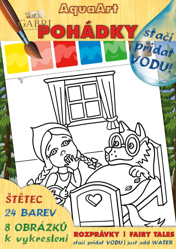 AKIM Omalovánky Stačí přidat vodu! Pohádky set s barvami a štětcem