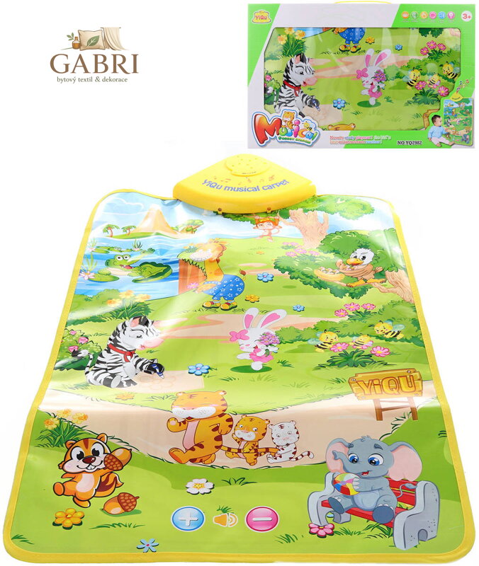 Koberec hudební podložka interaktivní se zvířátky na baterie Zvuk